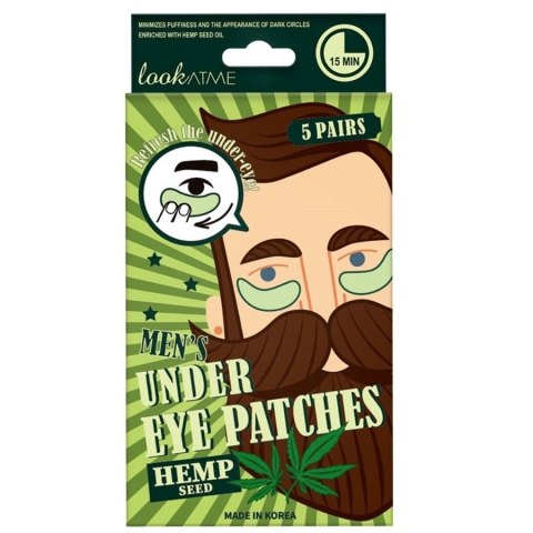 Look At Me Men's Under Eye Patches płatki pod oczy dla mężczyzn Hemp Seed 5 par (P1)