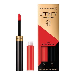 Max Factor Lipfinity Lip Colour dwufazowa pomadka w płynie o długotrwałym efekcie 026 So Delightful (P1)