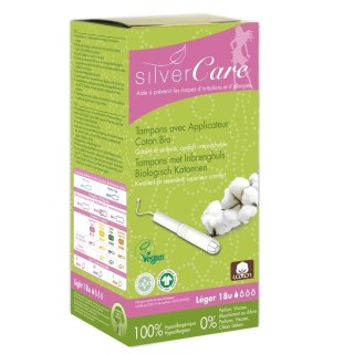 Masmi Silver Care tampony z aplikatorem z bawełny organicznej Light 18szt (P1)