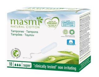 Masmi Tampons tampony z bawełny organicznej Super 18szt (P1)