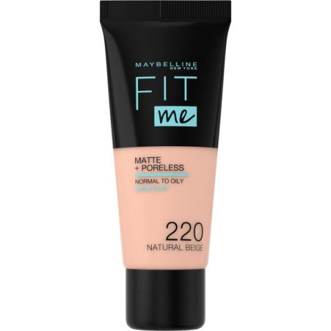 Maybelline Fit Me Matte Poreless Foundation matujący podkład do twarzy 220 Natural Beige 30ml (P1)