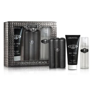 Cuba Original Cuba Prestige Black zestaw woda toaletowa spray 90ml + woda po goleniu 100ml + żel pod prysznic 200ml (P1)