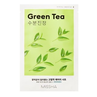 Missha Airy Fit Sheet Mask oczyszczająca maseczka w płachcie z ekstraktem z zielonej herbaty Green Tea 19ml (P1)