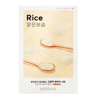 Missha Airy Fit Sheet Mask rozjaśniająco-wygładzająca maseczka w płachcie z ekstraktem z ryżu Rice 19ml (P1)