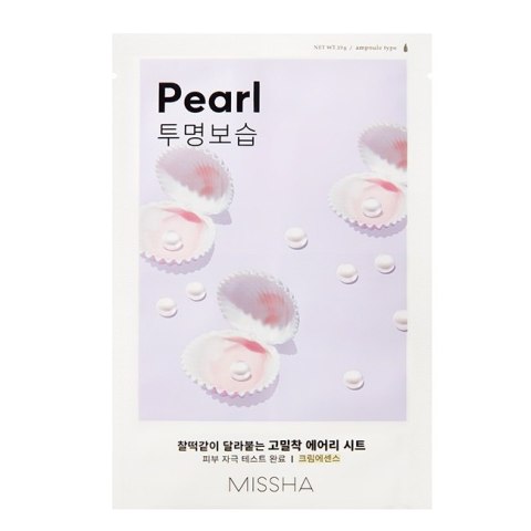 Missha Airy Fit Sheet Mask rozświetlająca maseczka w płachcie z ekstraktem z perły Pearl 19ml (P1)