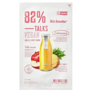 Missha Talks Vegan Squeeze Sheet Mask złuszczająca maseczka w płachcie dla szorstkiej skóry Skin Smoother 27g (P1)