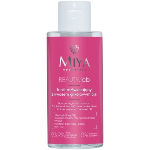 Miya Cosmetics BEAUTY Lab tonik rozświetlający z kwasem glikolowym 5% 150ml (P1)