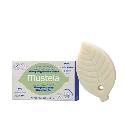 Mustela Shampoo Body Cleansing Bar szampon w kostce do mycia włosów i ciała 75g (P1)