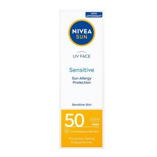 Nivea Sun Sensitive krem ochronny do twarzy dla skóry wrażliwej SPF50 50ml (P1)