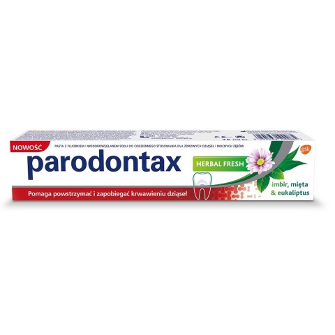 Parodontax Herbal Fresh Toothpaste pasta do zębów przeciw krwawieniu dziąseł Imbir Mięta Eukaliptus 75ml (P1)