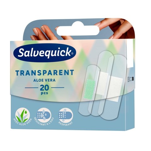 Salvequick Transparent Aloe Vera plastry opatrunkowe przezroczyste z wyciągiem z aloesu 20szt. (P1)