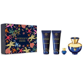 Versace Pour Femme Dylan Blue zestaw woda perfumowana spray 100ml + miniatura wody perfumowanej 5ml + żel pod prysznic 100ml + b