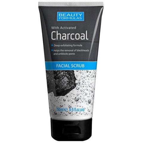 Beauty Formulas Charcoal Facial Scrub oczyszczający peeling do twarzy z aktywnym węglem 150ml (P1)