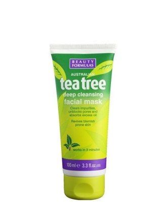 Beauty Formulas Tea Tree Deep Cleansing Facial Mask oczyszczająca maska glinkowa do twarzy 100ml (P1)