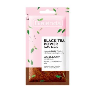 Bielenda Black Tea Power Luffa Mask nawilżająca maseczka 2w1 z delikatnym peelingiem 8g (P1)