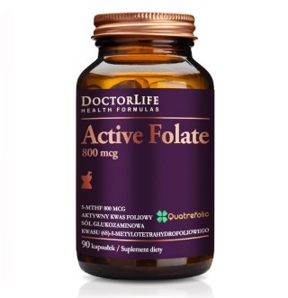 Doctor Life Active Folate aktywny kwas foliowy 800mcg suplement diety 90 kapsułek (P1)