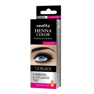 Venita Henna Color Gel żelowa farba do brwi i rzęs 1.0 Black (P1)