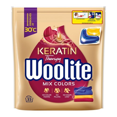 Woolite Keratin Therapy Mix Colors kapsułki do prania ochrona koloru z keratyną 33szt (P1)