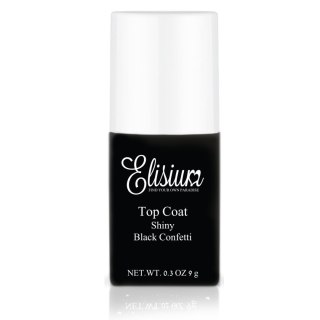 Elisium Top Coat Shiny top do lakierów hybrydowych Black Confetti 9g (P1)