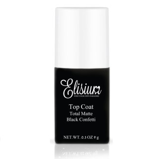 Elisium Top Coat Total Matte matowy top do lakierów hybrydowych Black Confetti 9g (P1)