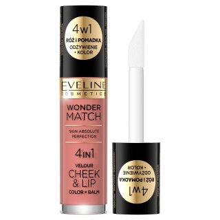 Eveline Cosmetics Wonder Match Velour CheekLip róż i pomadka w płynie 01 4.5ml (P1)