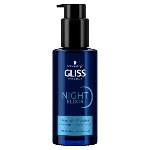 Gliss Night Elixir Moisture nawilżająca kuracja na noc bez spłukiwania do włosów normalnych i suchych 100ml (P1)