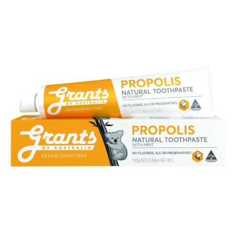 Grants of Australia Propolis Natural Toothpaste ochronna propolisowa pasta do zębów bez fluoru 110g (P1)