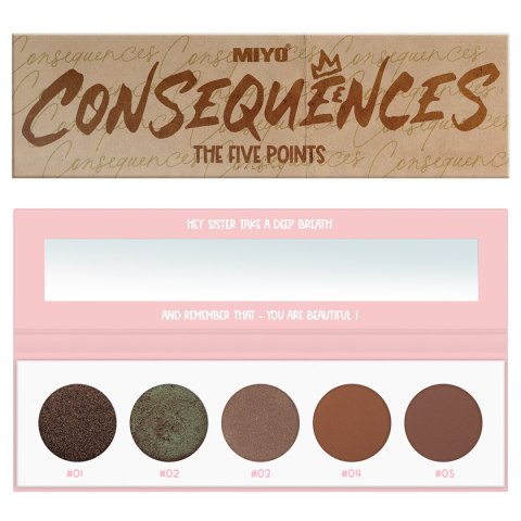 MIYO The Five Points Palette paleta cieni do powiek Consequences 6.5g (P1)