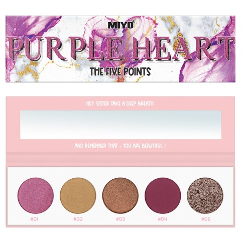 MIYO The Five Points Palette paleta cieni do powiek Purple Heart 6.5g (P1)