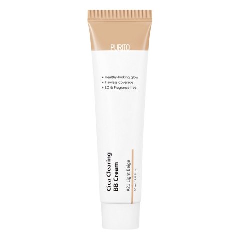 PURITO Cica Clearing BB Cream regenerujący krem BB z wąkrotą azjatycką #21 Light Beige 30ml (P1)