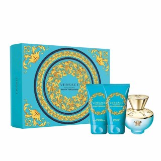 Versace Dylan Turquoise Pour Femme zestaw woda toaletowa spray 50ml + żel pod prysznic 50ml + balsam do ciała 50ml (P1)