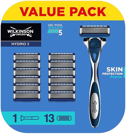 Wilkinson Hydro 5 Skin Protection Regular maszynka do golenia z wymiennymi ostrzami dla mężczyzn 1szt + wkłady 13szt (P1)