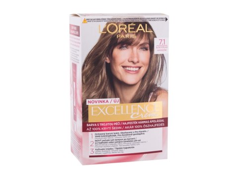 L'Oréal Paris 7,1 Natural Ash Blonde Excellence Creme Triple Protection Farba do włosów Wszystkie typy włosów 48 ml (W) (P2)