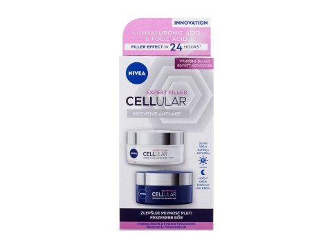 Nivea Krem do twarzy na dzień Cellular Expert Filler Intensive Anti-Age Day Care SPF15 50 ml + Krem do twarzy na noc Cellular Ex