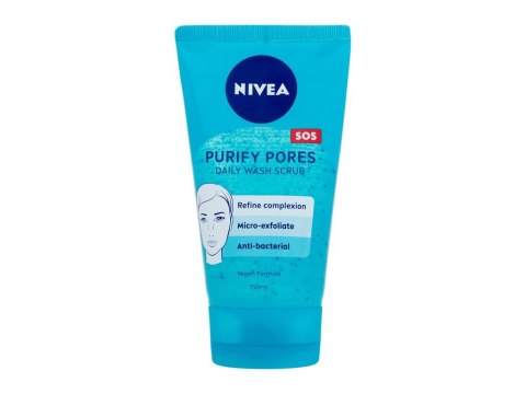 Nivea Purify Pores Daily Wash Scrub Peeling Tłusta cera 150 ml (W) (P2)