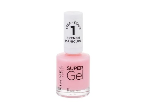 Rimmel London 091 English Rose Super Gel French Manicure STEP1 Lakier do paznokci Błyszczący 12 ml (W) (P2)