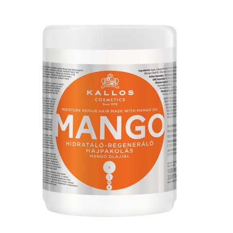 Kallos KJMN Mango Moisture Repair Hair Mask wzmacniająca maska do włosów z olejkiem z mango 1000ml (P1)