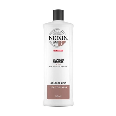 NIOXIN System 3 Cleanser Shampoo oczyszczający szampon do włosów farbowanych lekko przerzedzonych 1000ml (P1)