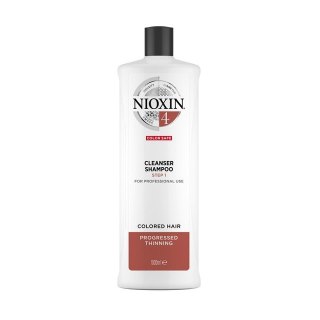 NIOXIN System 4 Cleanser Shampoo oczyszczający szampon do włosów farbowanych znacznie przerzedzonych 1000ml (P1)