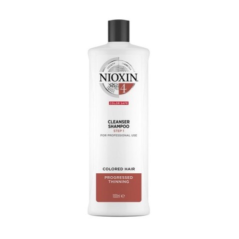 NIOXIN System 4 Cleanser Shampoo oczyszczający szampon do włosów farbowanych znacznie przerzedzonych 1000ml (P1)