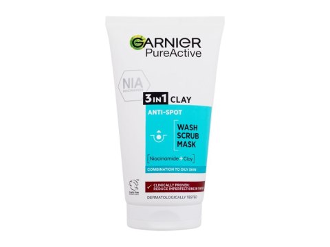 Garnier Pure Active 3in1 Clay Krem oczyszczający Problemowa i trądzikowa cera 150 ml (U) (P2)