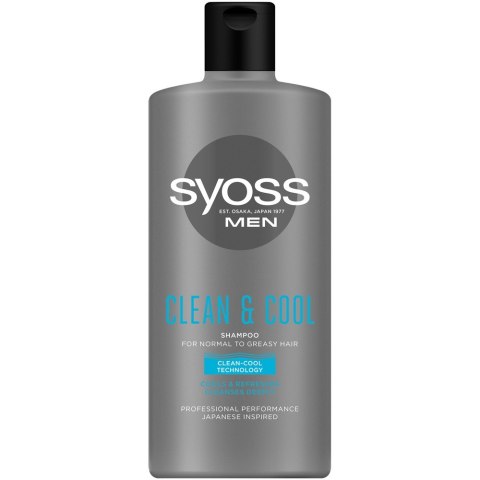 Syoss Men Clean Cool Shampoo szampon do włosów normalnych i przetłuszczających się 440ml (P1)