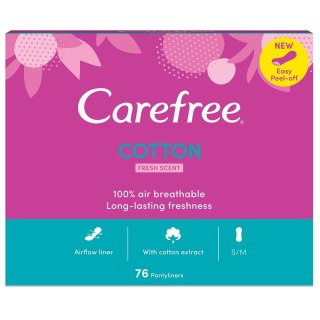 Carefree Cotton wkładki higieniczne świeży zapach 76szt (P1)