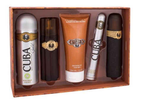 Cuba Edt 100ml + 100ml Balsam po goleniu + 200ml Żel pod prysznic + 200ml Deodorant + 35ml edt Gold Woda toaletowa 100 ml (M) (P