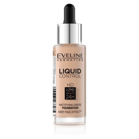 Eveline Cosmetics Liquid Control HD Long Lasting Formula 24H podkład do twarzy z dropperem 040 Warm Beige 32ml (P1)