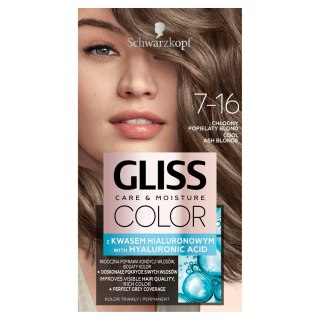 Gliss Color Care Moisture farba do włosów trwała 7-16 Chłodny Popielaty Blond (P1)