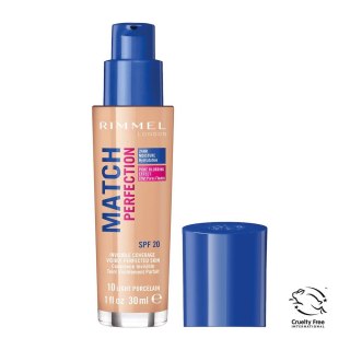 Rimmel Match Perfection Foundation podkład dopasowujący się do cery 010 Light Porcelain SPF20 30ml (P1)