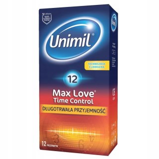 Unimil Max Love Time Control nawilżane lateksowe prezerwatywy 12szt (P1)