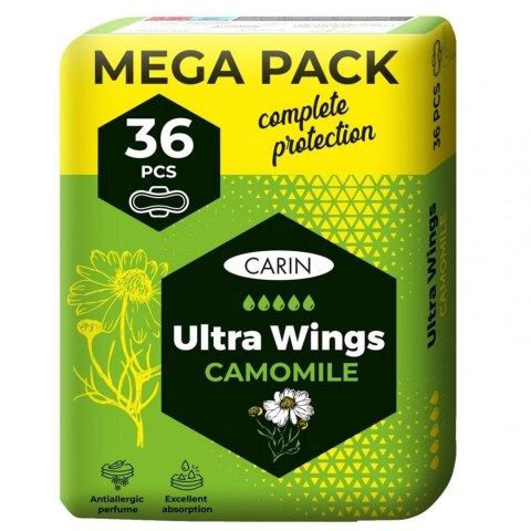 Carin Ultra Wings Camomile ultracienkie podpaski ze skrzydełkami 36szt (P1)