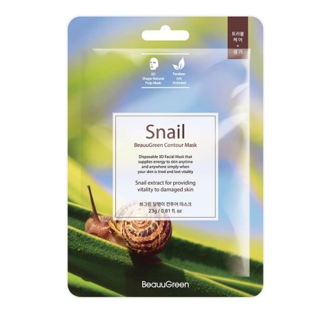 BeauuGreen Snail Contour Mask koreańska maseczka ze śluzem ślimaka 23ml (P1)